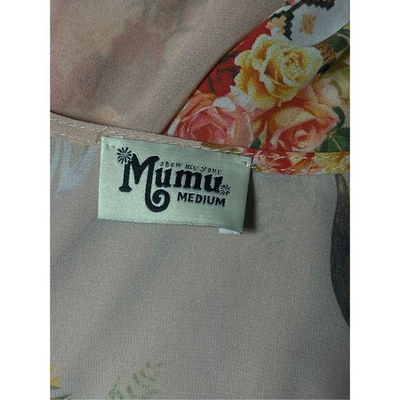 Show me your Mumu Peasant Sleeve Bohemian Chiffon Sheer Blouse Medium - Picture 4 of 4